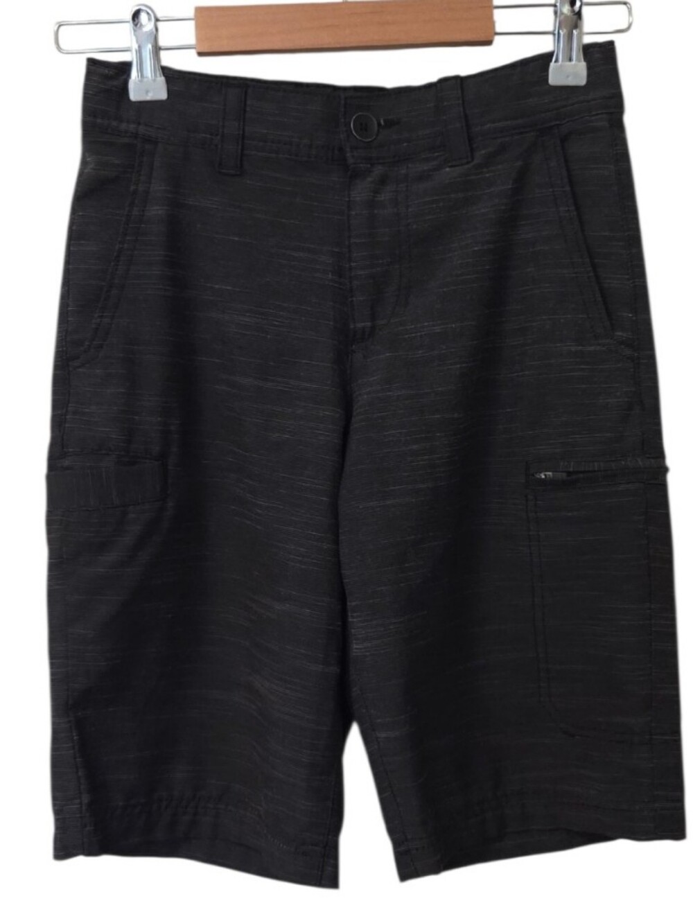Urban Pipeline Boys Cargo Shorts Black Space Dye Stretch Waist 12 Reg